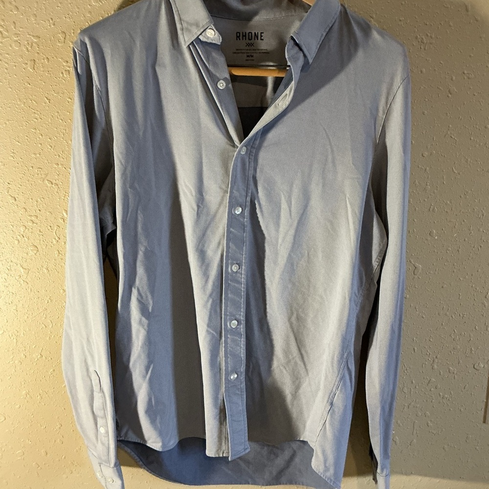 Rhone Men's Sky Blue Casual Button Down Shirt